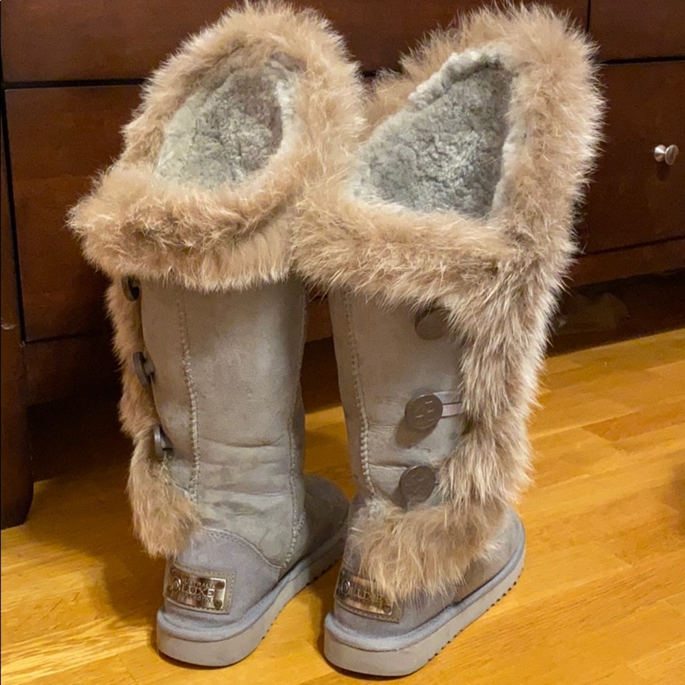 Australia Luxe Nordic Angel gray fur boots - Picture 6 of 11